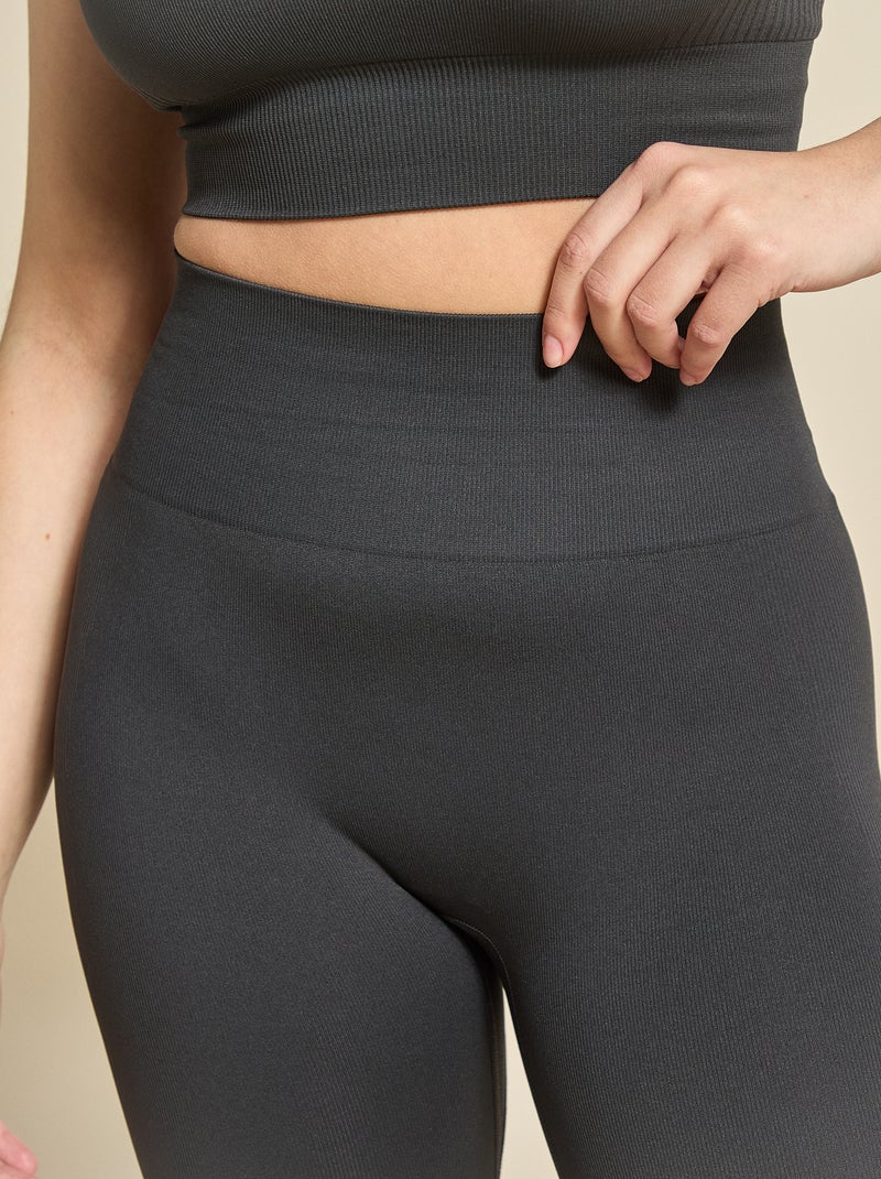 Legging de sport en rib sans coutures - (ekstract) Gris - Kiabi