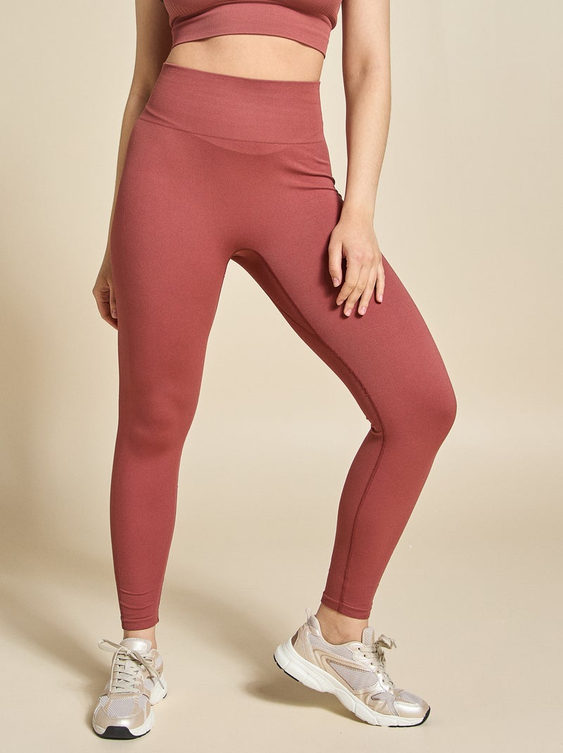 Legging de sport en rib sans coutures - (ekstract) Terracotta - Kiabi
