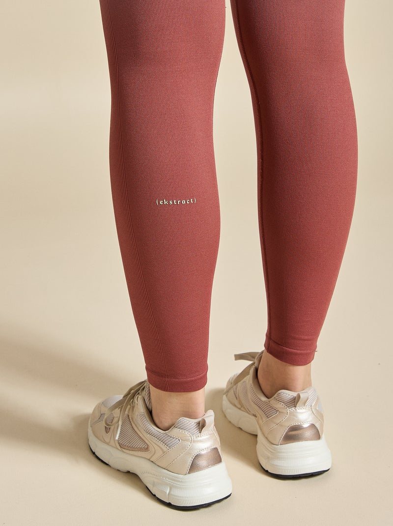 Legging de sport en rib sans coutures - (ekstract) Terracotta - Kiabi