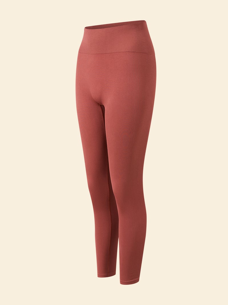 Legging de sport en rib sans coutures - (ekstract) Terracotta - Kiabi