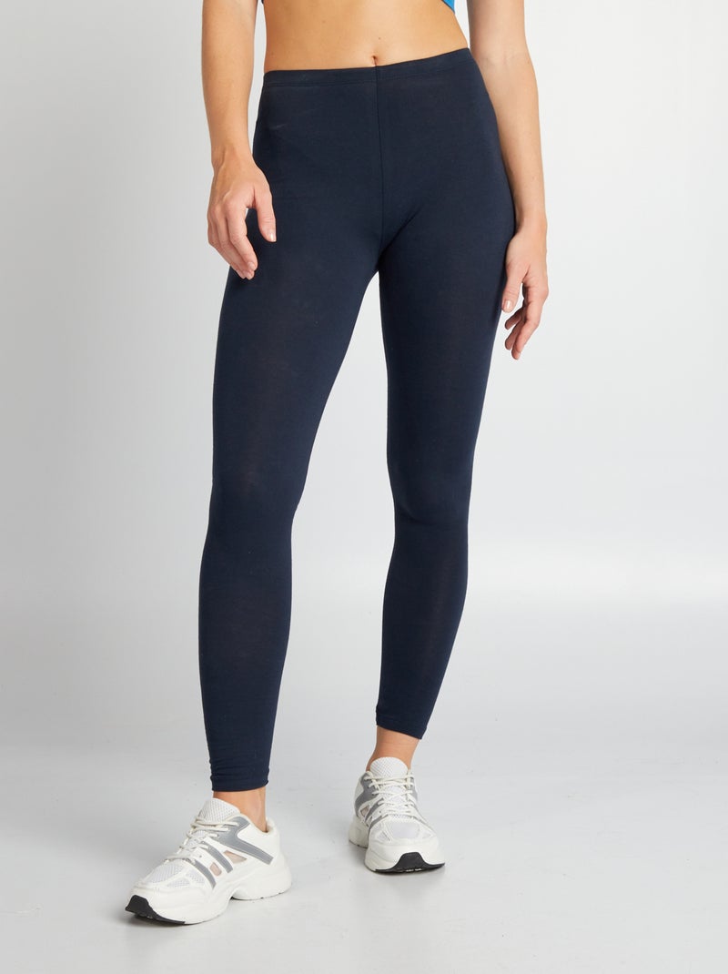 Legging de sport long en coton bio Femme Bleu marine - Kiabi