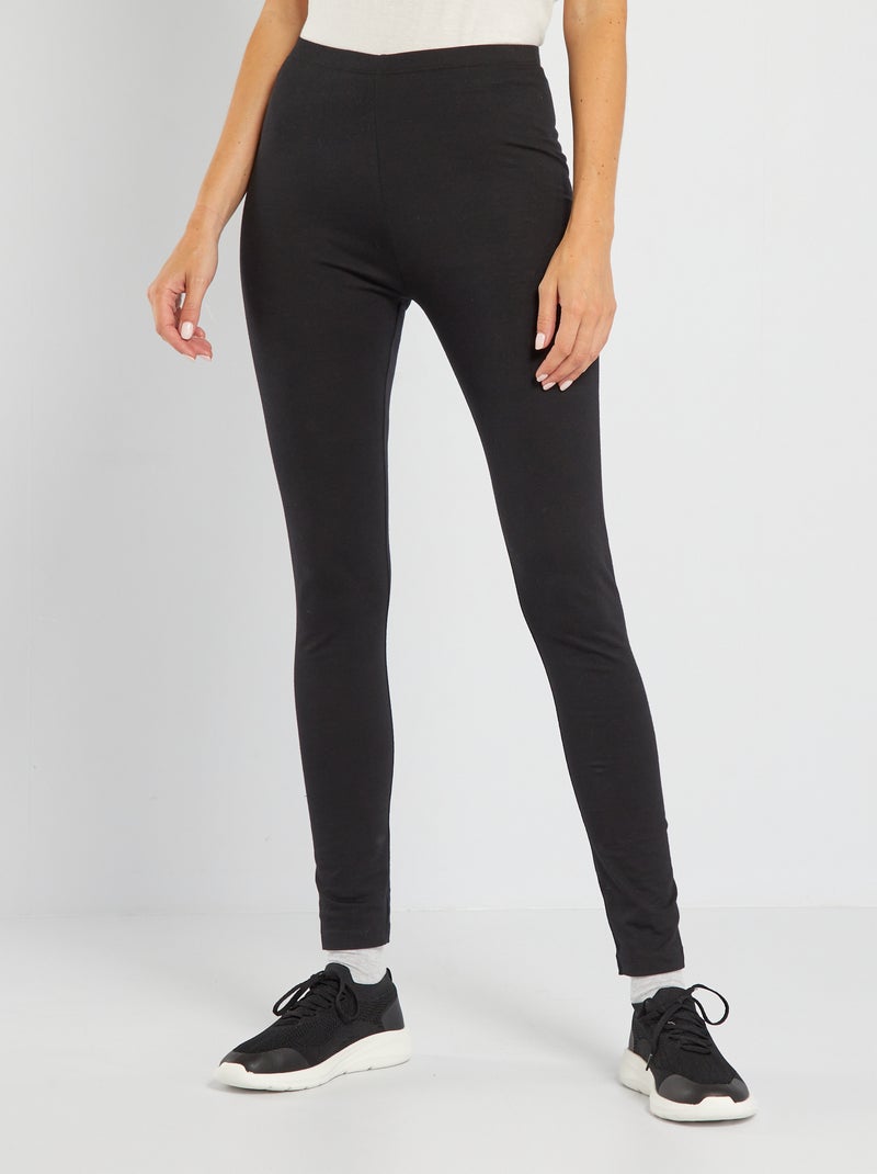 Legging de sport long en coton bio femme Noir - Kiabi