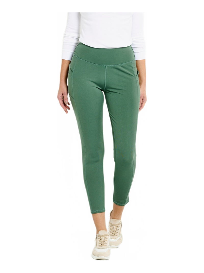 Legging de sport uni ceinture élastiquée Vert - Kiabi