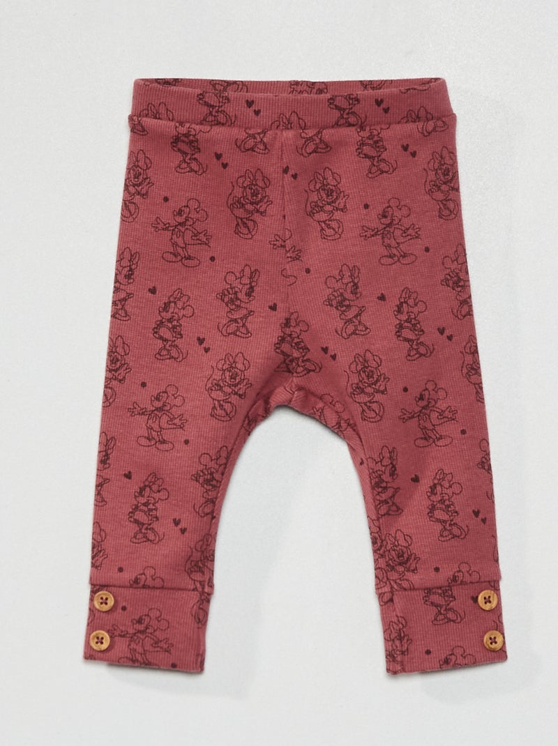 Legging 'Disney' en maille côtelée Prune - Kiabi