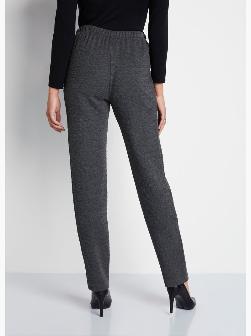 Legging droit ceinture élastiquée avec laine - Afibel Gris - Kiabi