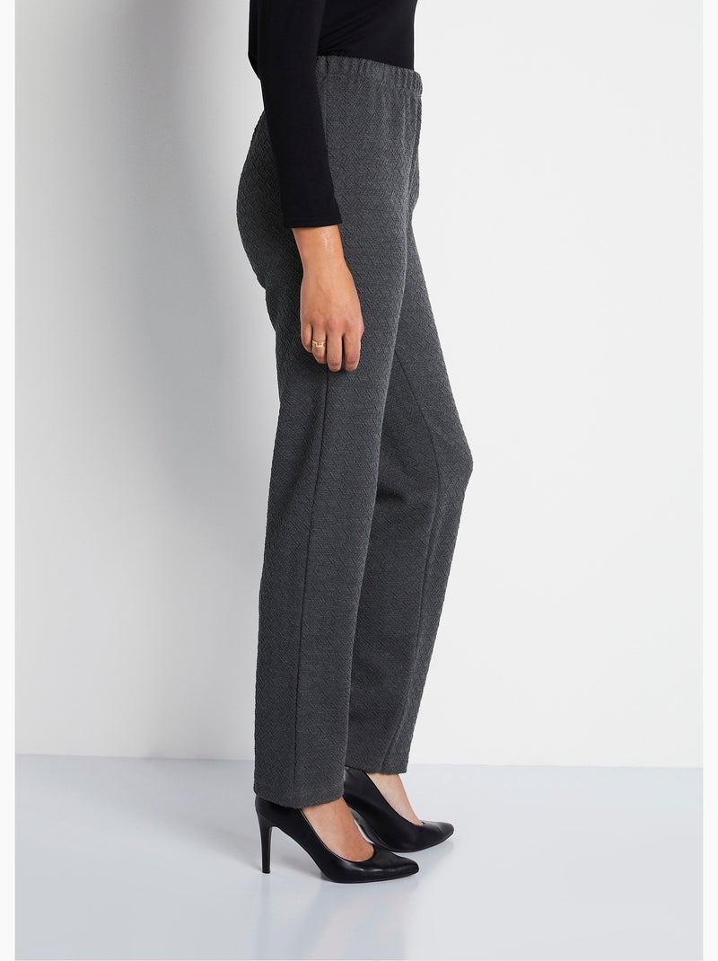 Legging droit ceinture élastiquée avec laine - Afibel Gris - Kiabi