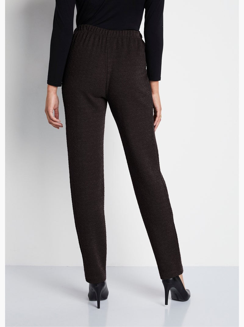Legging droit ceinture élastiquée avec laine - Afibel Marron - Kiabi