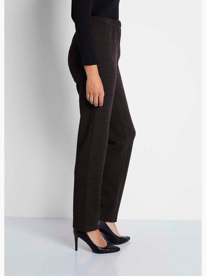 Legging droit ceinture élastiquée avec laine - Afibel Marron - Kiabi