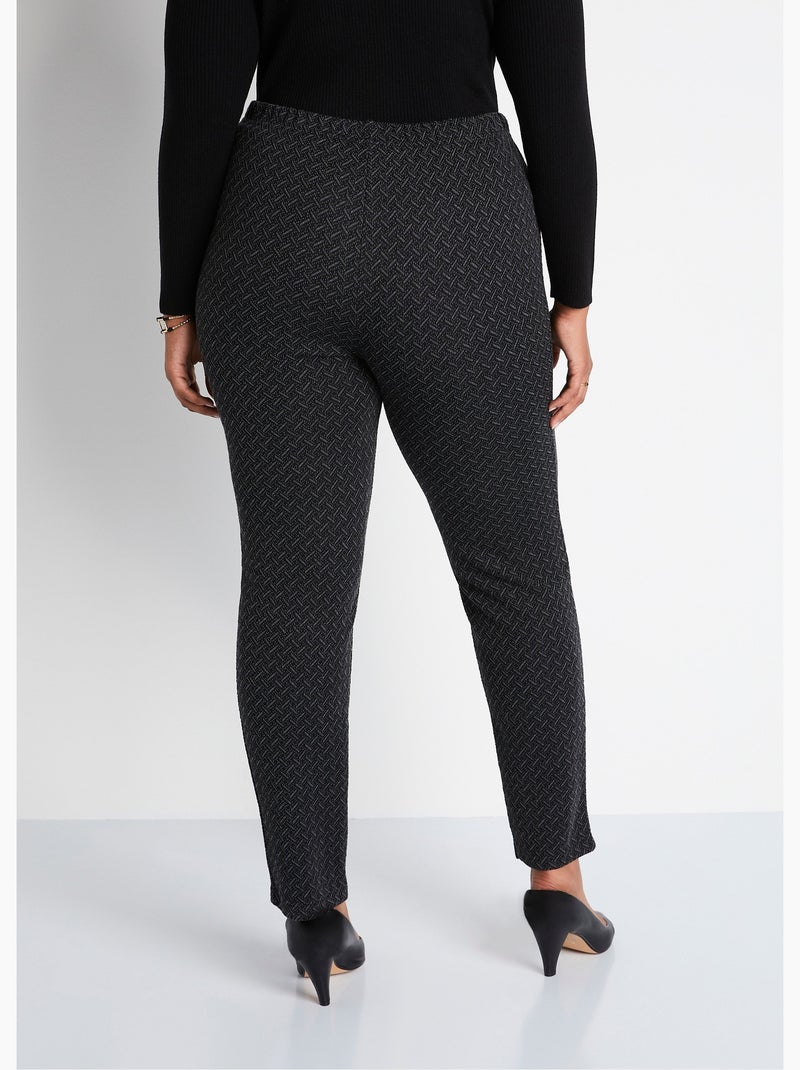 Legging droit ceinture élastiquée avec laine - afibel Noir Gris - Kiabi
