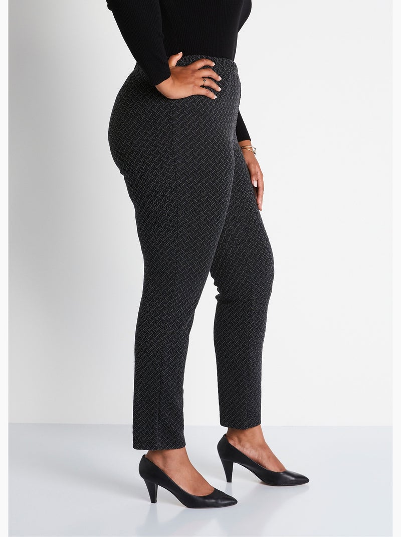Legging droit ceinture élastiquée avec laine - afibel Noir Gris - Kiabi