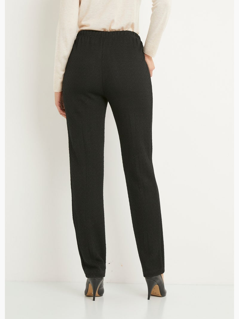 Legging droit ceinture élastiquée avec laine - afibel Noir - Kiabi