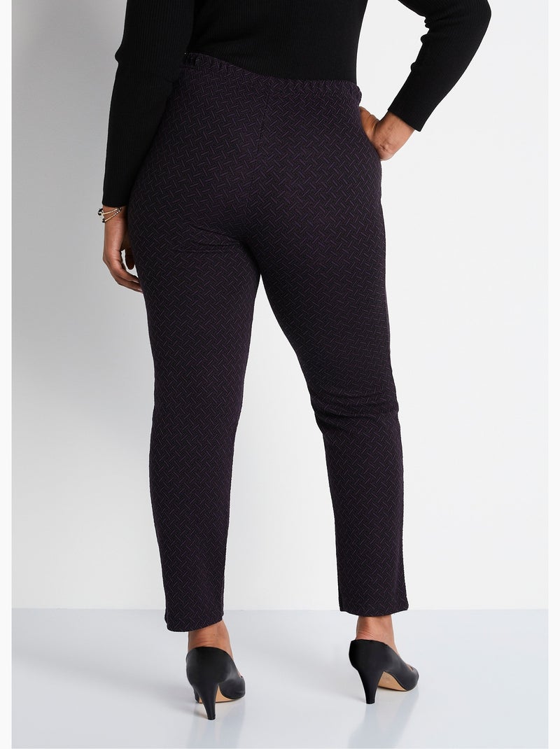 Legging droit ceinture élastiquée avec laine - Afibel Prune - Kiabi