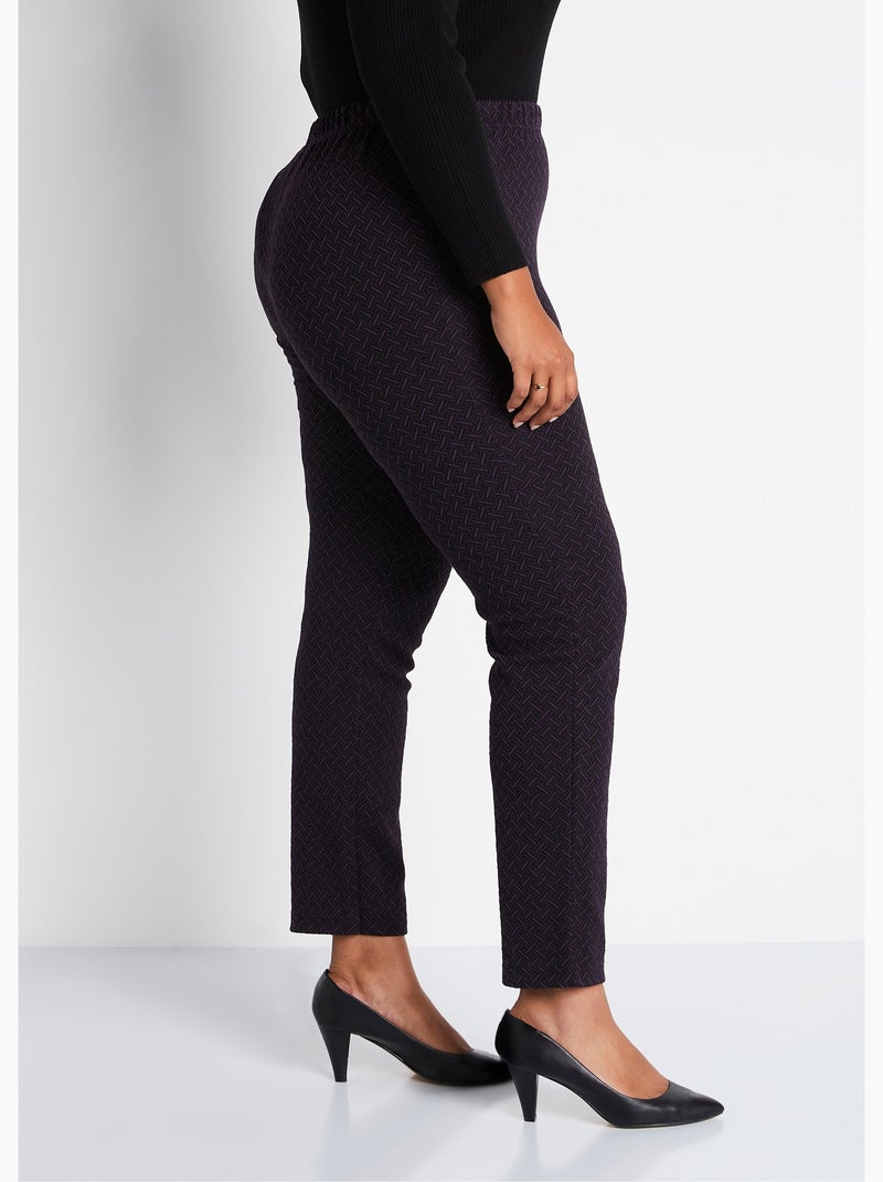 Legging droit ceinture élastiquée avec laine - Afibel Prune - Kiabi