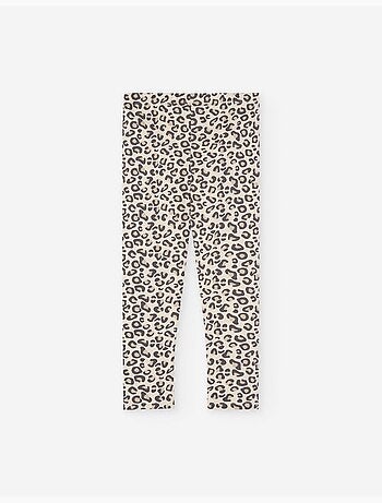 Legging en coton peigné à imprimé léopard