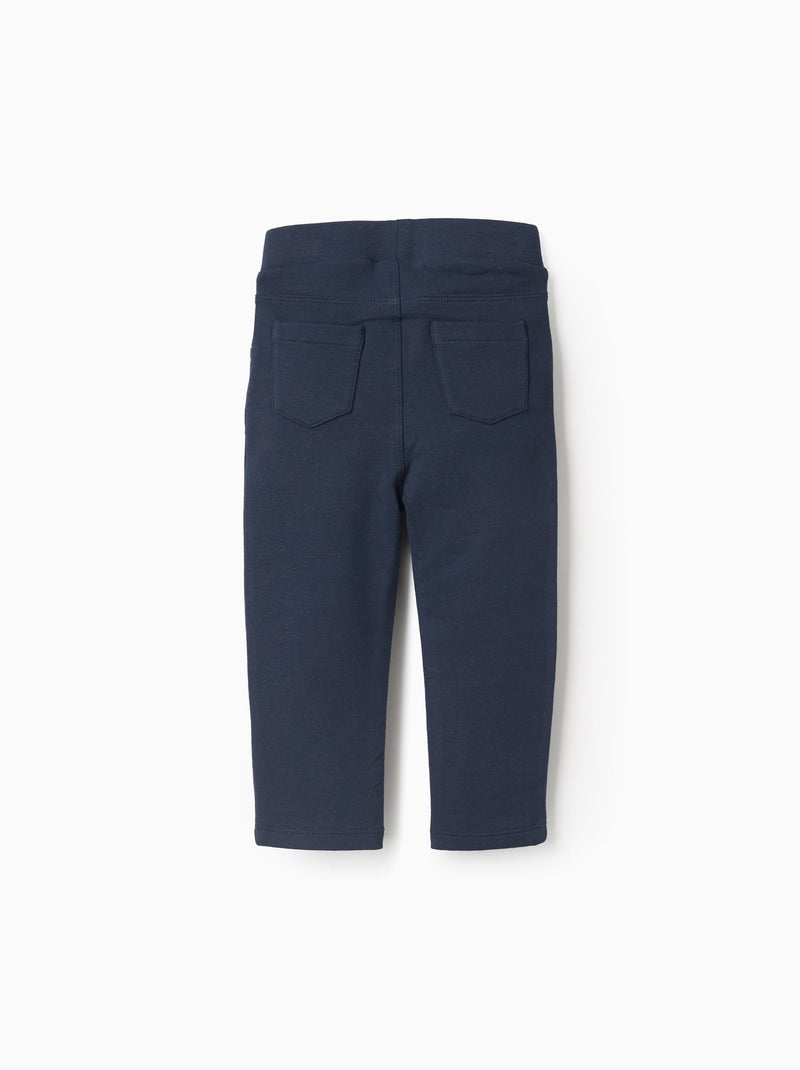 Legging en coton peigné avec poches décoratives Bleu foncé - Kiabi