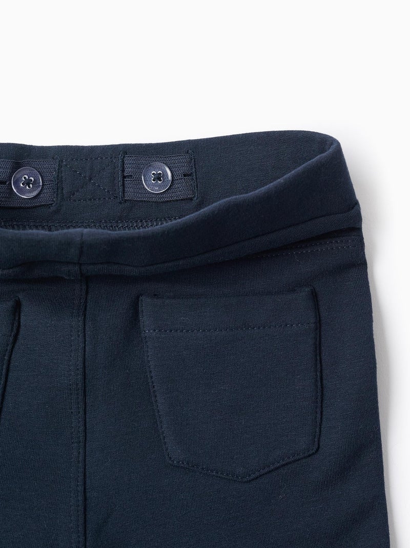 Legging en coton peigné avec poches décoratives Bleu foncé - Kiabi