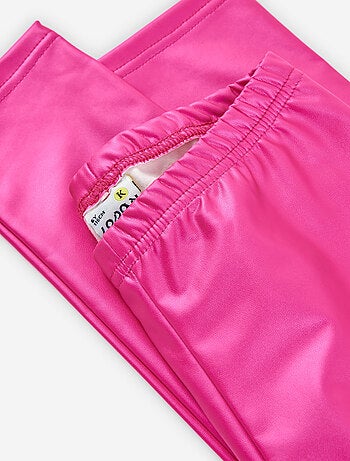 Legging en cuir synthétique à doublure en coton peigné
