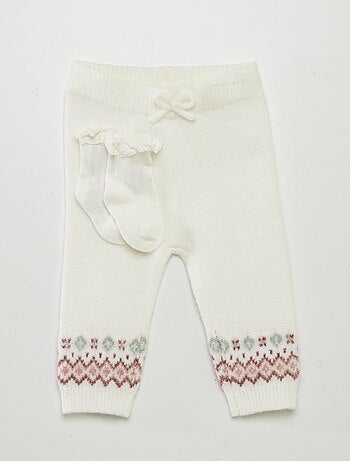 Legging en jacquard + chaussettes