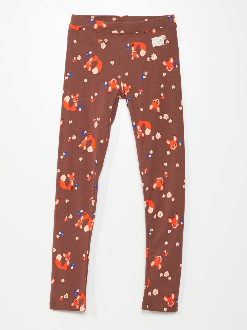 Legging en jersey avec imprimé Marron/rose - Kiabi