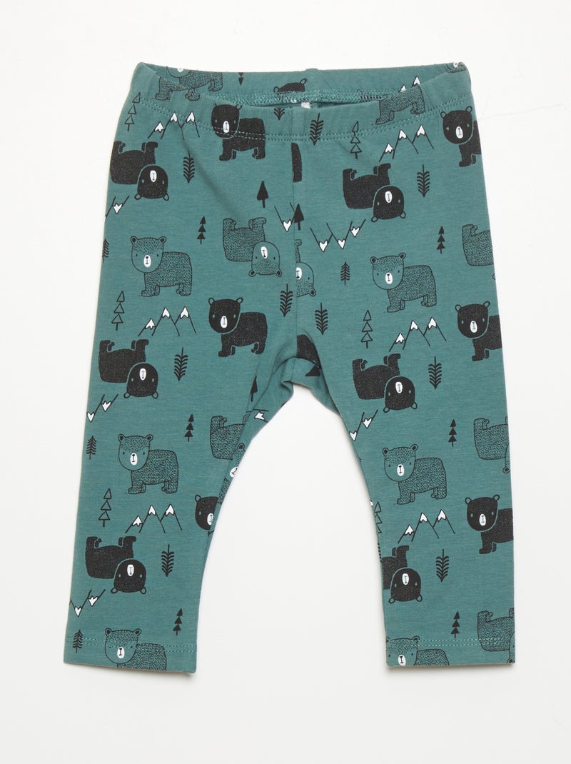 Legging en jersey avec imprimé Vert - Kiabi