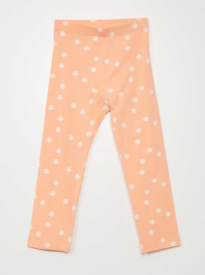 Legging en jersey stretch à taille élastiquée Orange - Kiabi