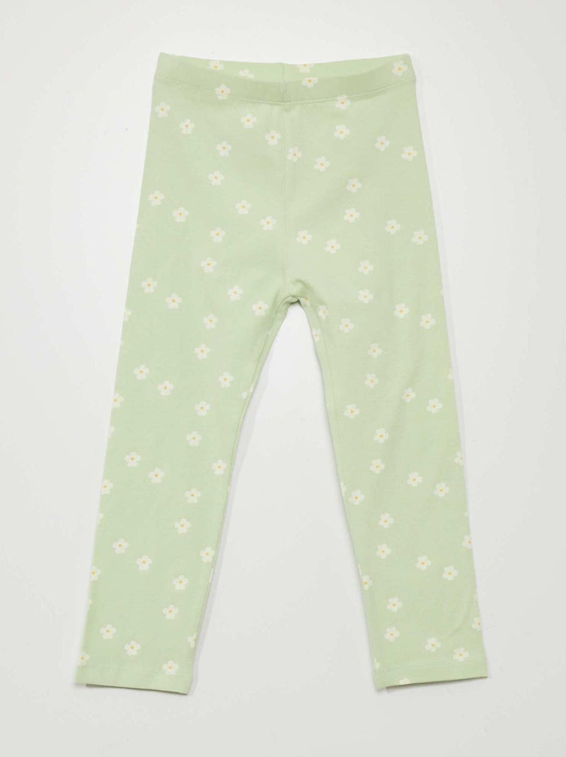 Legging en jersey stretch à taille élastiquée Vert - Kiabi