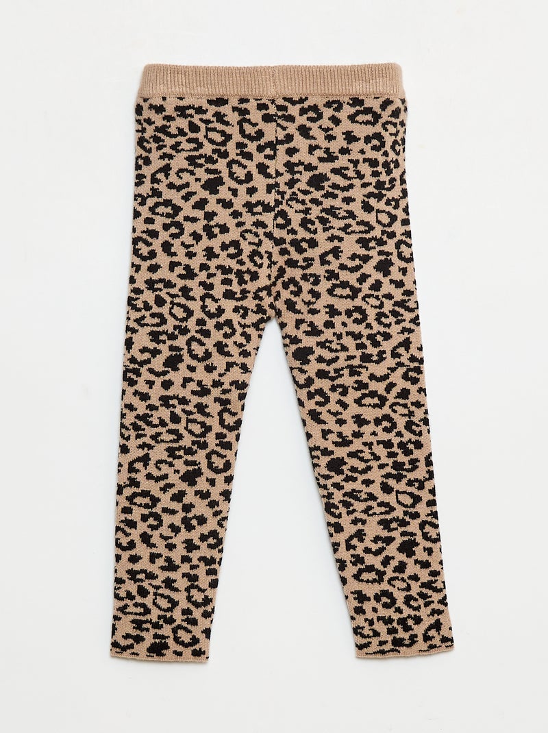 Legging en maille compact Beige léopard - Kiabi