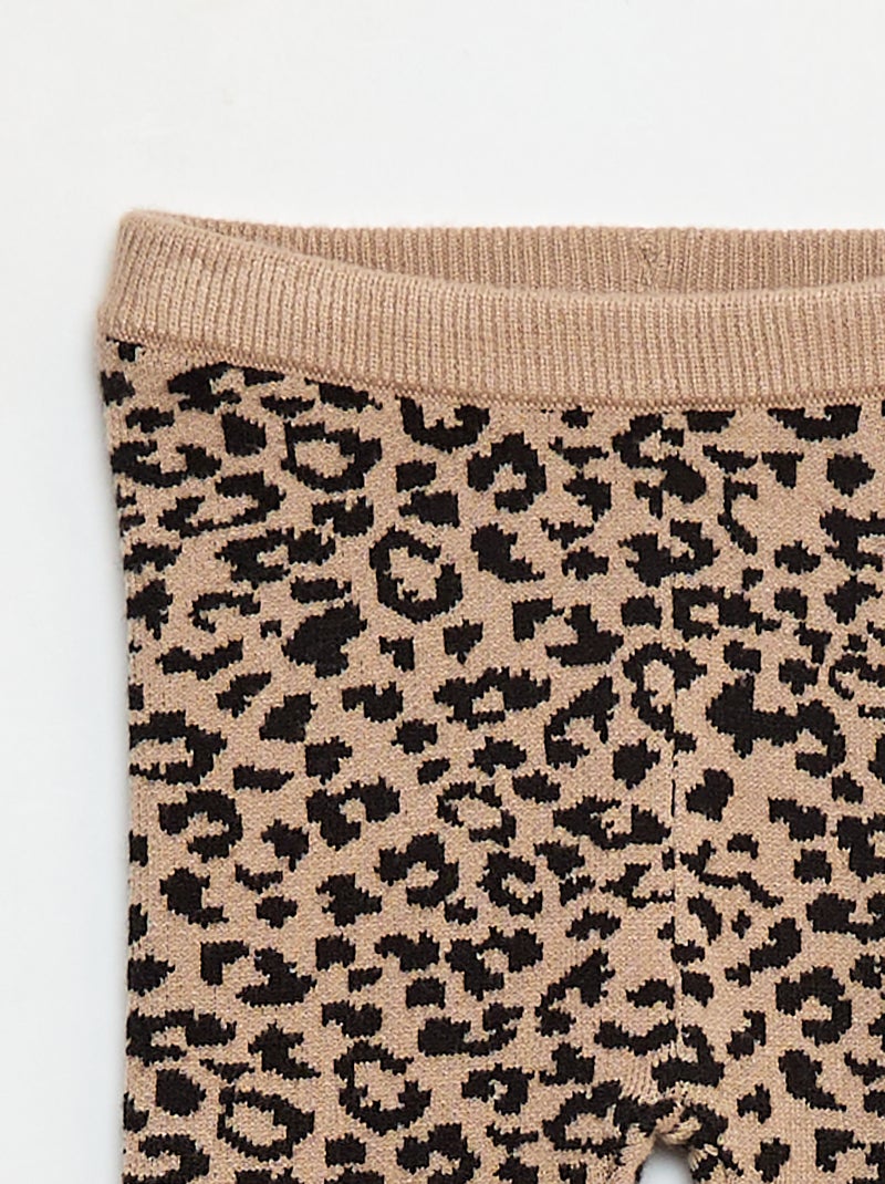 Legging en maille compact Beige léopard - Kiabi