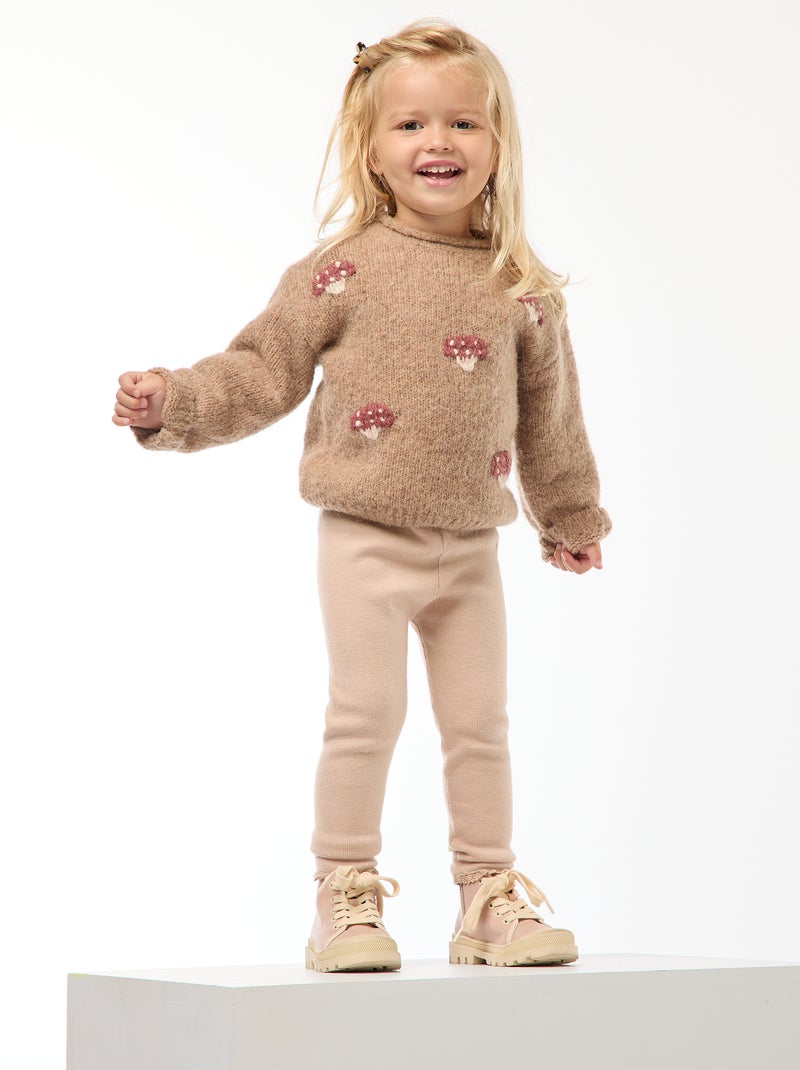 Legging en maille compacte Beige - Kiabi