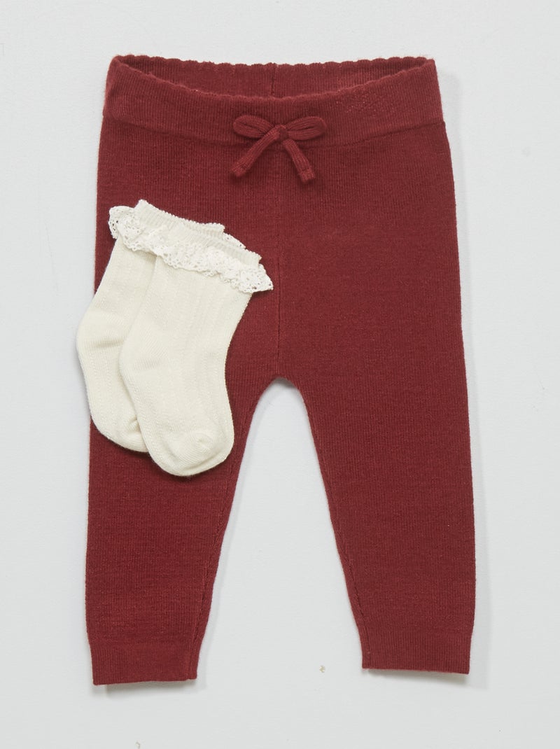 Legging en maille compacte brun - Kiabi