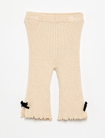 Legging en maille compacte côtelée avec nœuds
