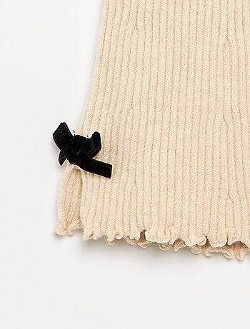 Legging en maille compacte côtelée avec nœuds