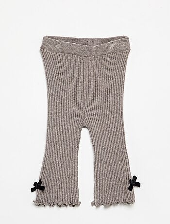 Legging en maille compacte côtelée avec nœuds