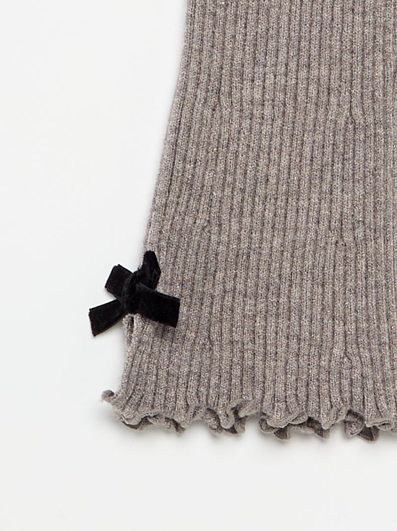Legging en maille compacte côtelée avec nœuds Marron - Kiabi