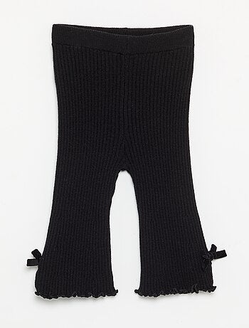 Legging en maille compacte côtelée avec nœuds