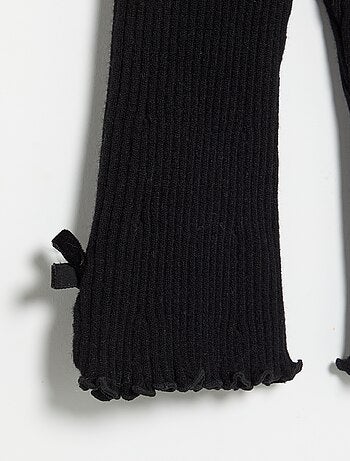 Legging en maille compacte côtelée avec nœuds
