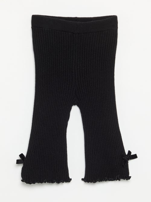 Legging en maille compacte côtelée avec nœuds - Kiabi Legging en maille compacte côtelée avec nœuds - Kiabi