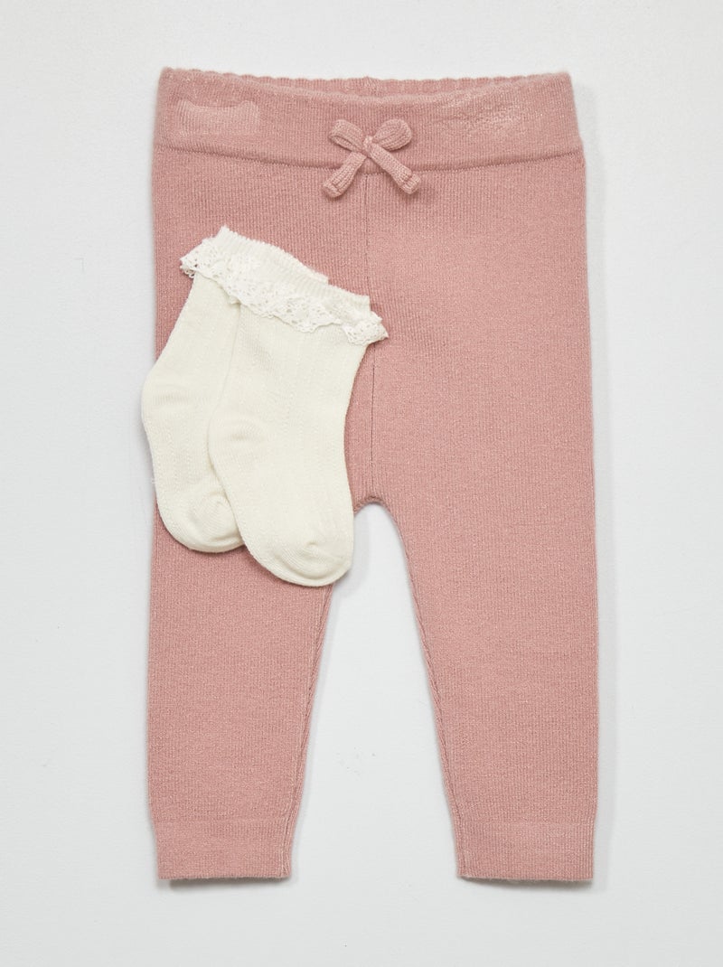 Legging en maille compacte Rose - Kiabi