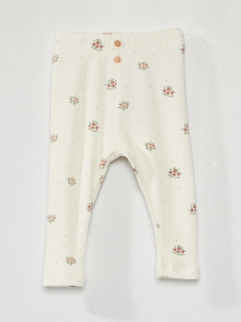 Legging en maille côtelée Blanc - Kiabi