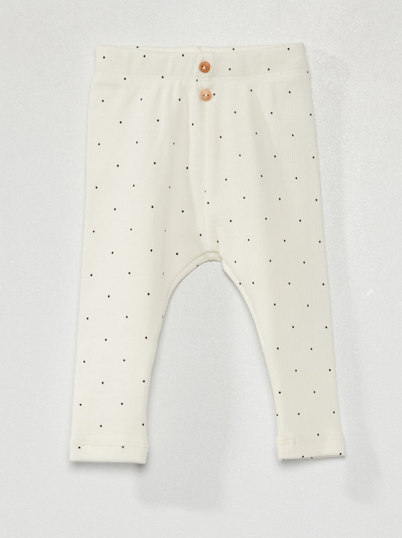 Legging en maille côtelée Blanc - Kiabi
