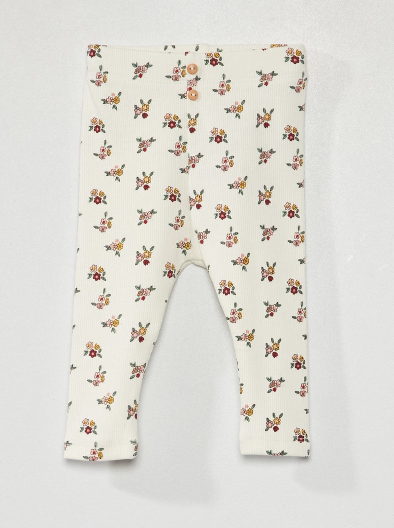 Legging en maille côtelée Blanc - Kiabi