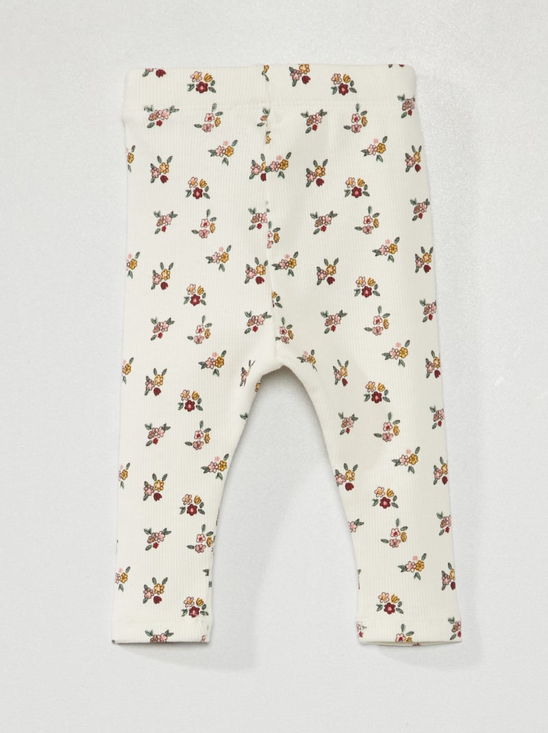 Legging Bébé Fille Maille Côtelée Vert Sauge – Taille Élastiquée Confortable 3 Mois (60 Cm) – Vertbaudet
