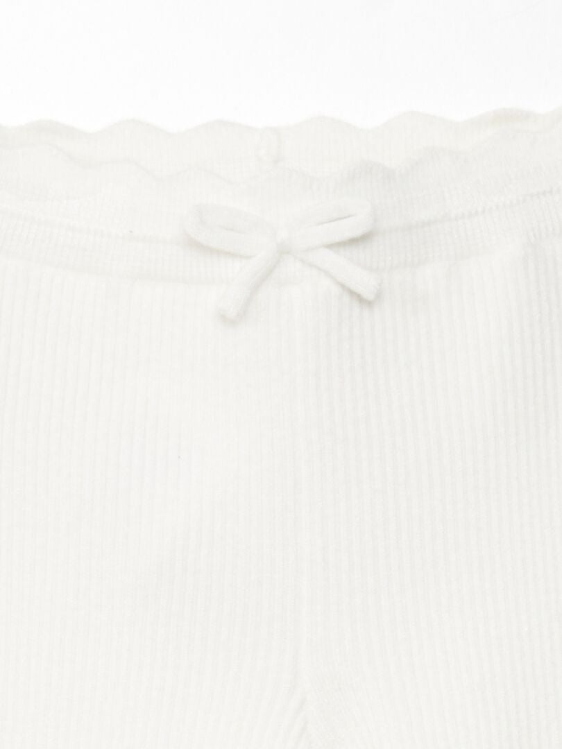 Legging en maille côtelée blanc - Kiabi