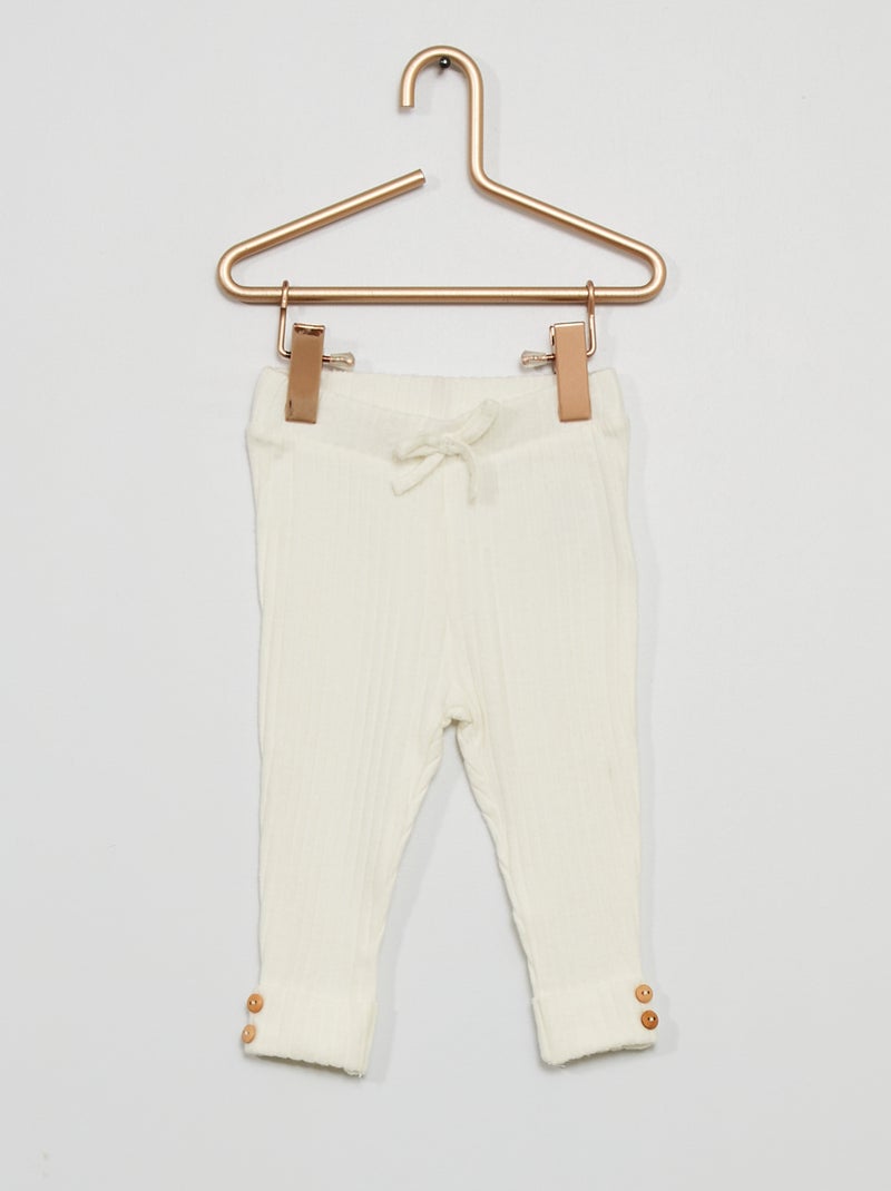 Legging en maille côtelée blanc - Kiabi