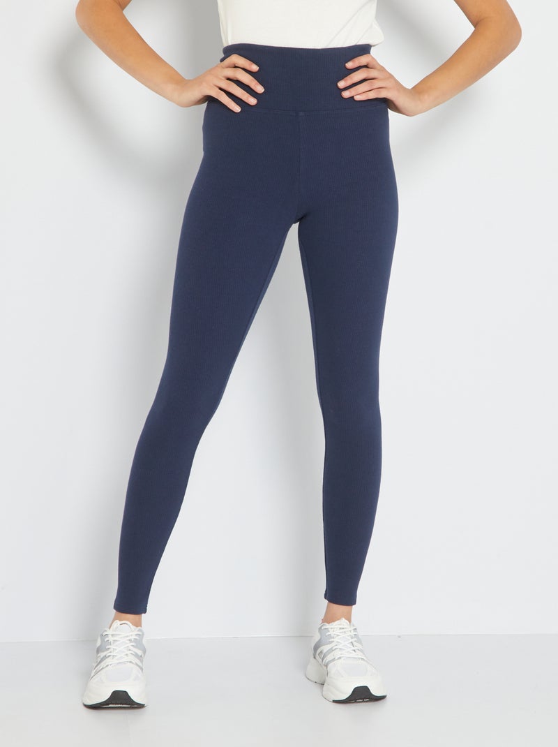 Legging en maille côtelée Bleu marine - Kiabi
