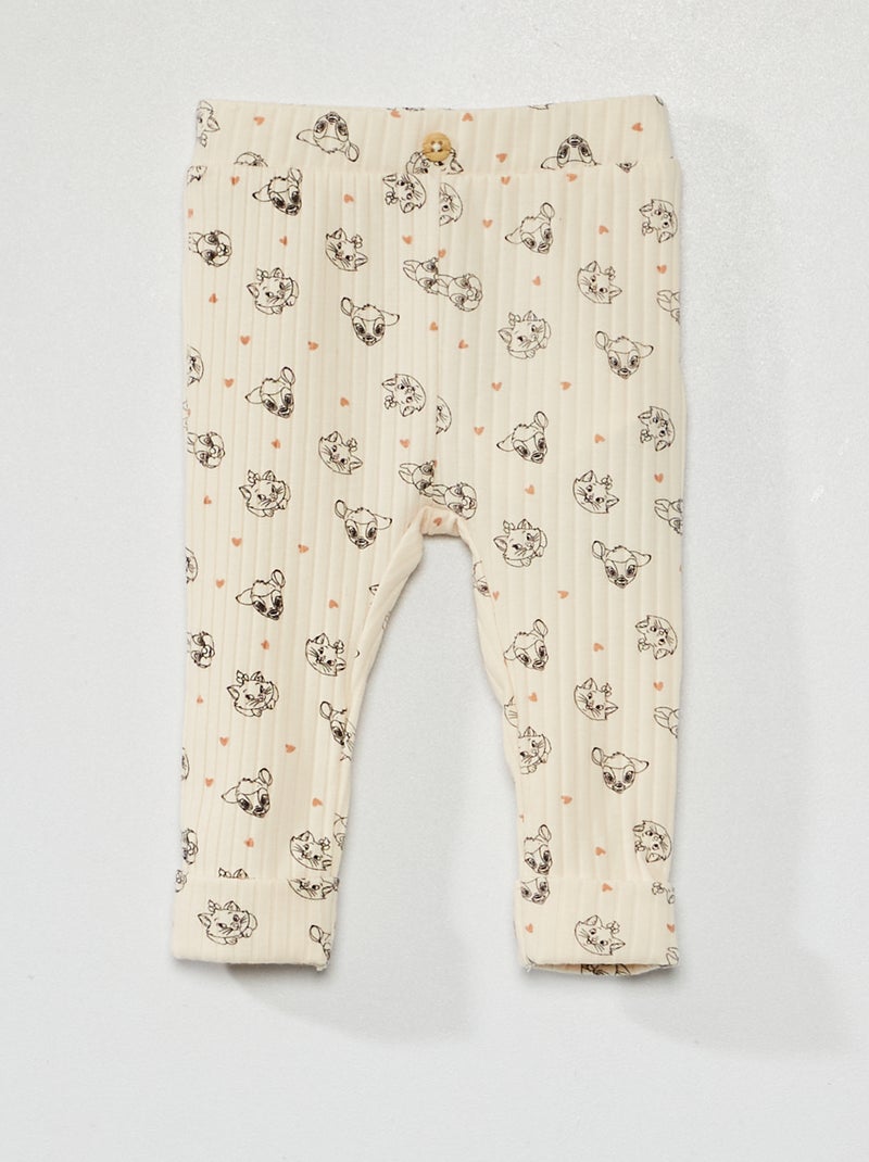 Legging en maille côtelée 'Disney' Blanc - Kiabi
