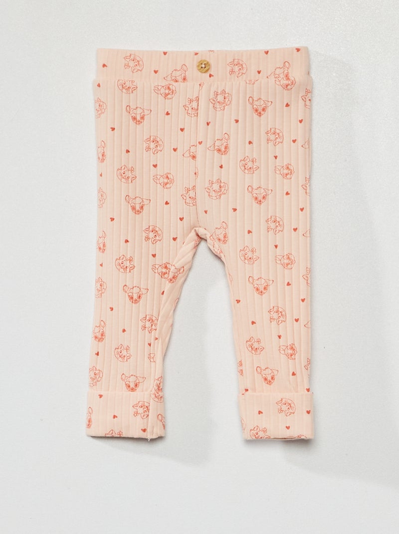 Legging en maille côtelée 'Disney' Rose - Kiabi