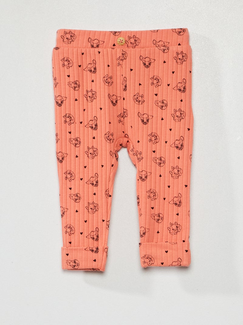 Legging en maille côtelée 'Disney' Rose - Kiabi