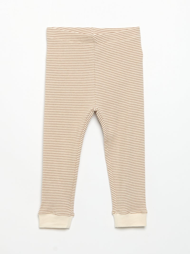 Legging en maille côtelée Marron - Kiabi