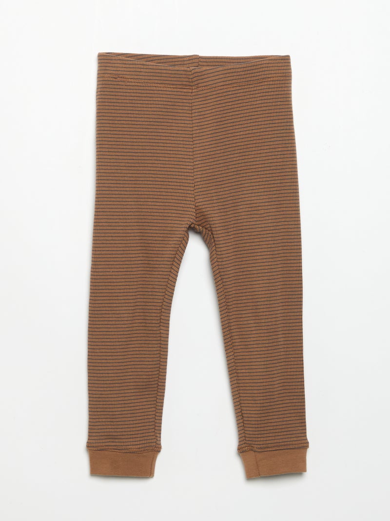 Legging en maille côtelée Marron - Kiabi